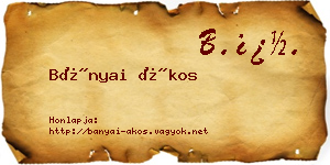 Bányai Ákos névjegykártya