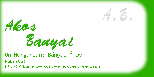 akos banyai business card